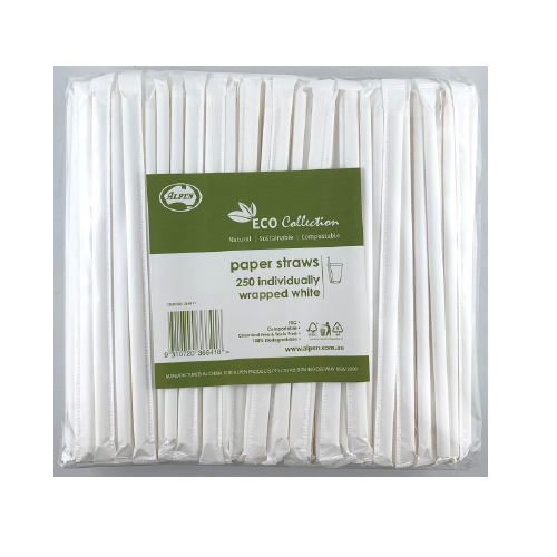 Alpen Paper Drinking Straws Individually Wrapped – The Australian ...