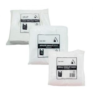 Tailored Packaging White HDPE Singlet Shopping Bags